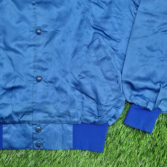 Vintage 90s Sussex-Wantage Jacket M 23x24 Blue Softball Baggy Boxy - Picture 9 of 15